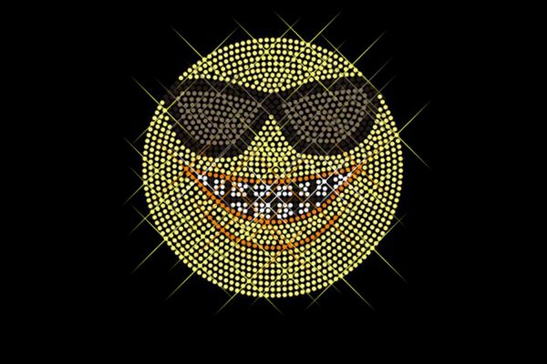 Rhinestone motif "Emoji Sunglasses