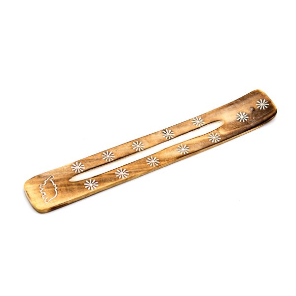 Incense holder brown sheesham wood (stars)
