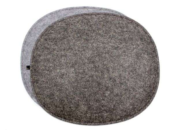 Coussin de siège en feutre ovale pour Eames en gris foncé et gris