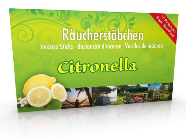 10 Packungen Citronella Räucherstäbchen