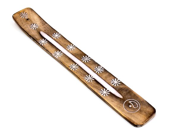 Räucherstäbchenhalter braun aus Sheesham-Holz (Sterne)