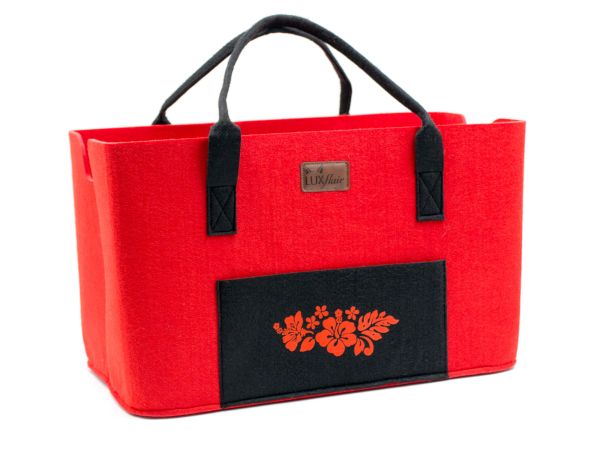 Shopping bag red "Hibiscus